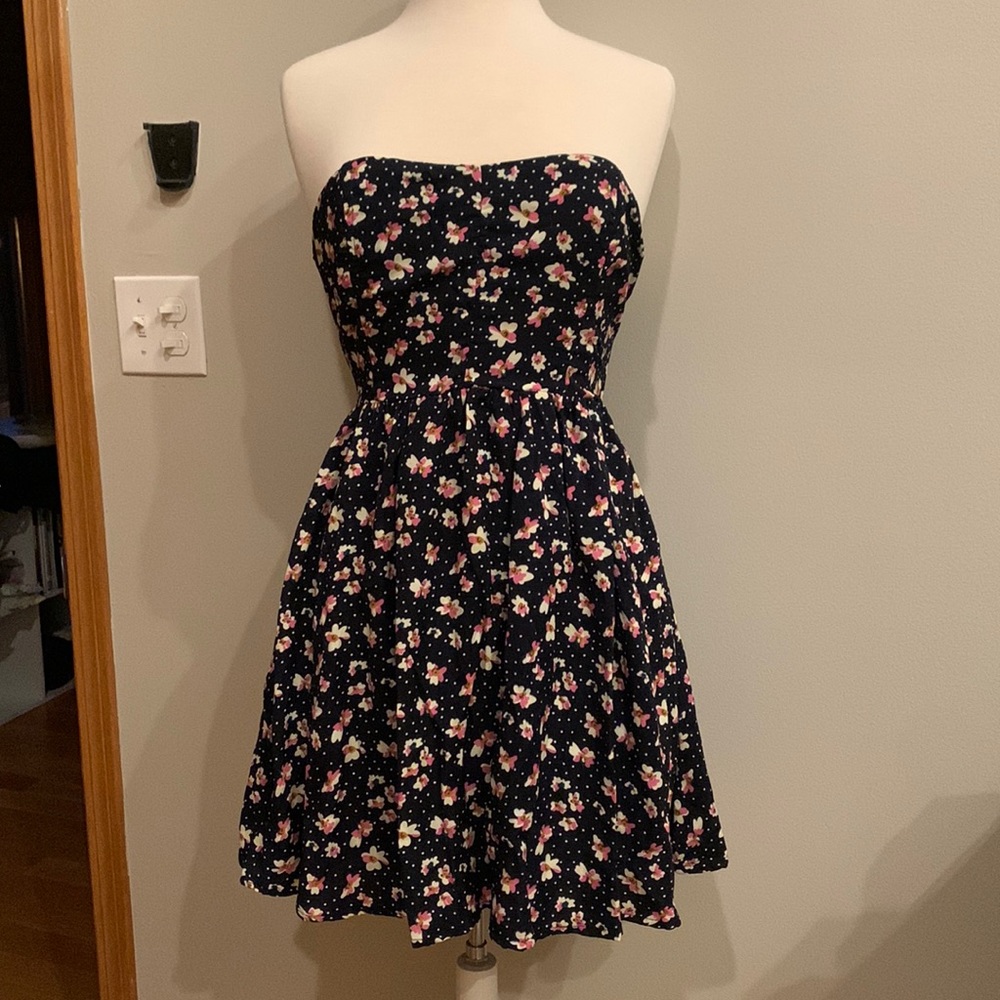 Urban Outfitters Luca Couture Strapless Floral Print Dress
